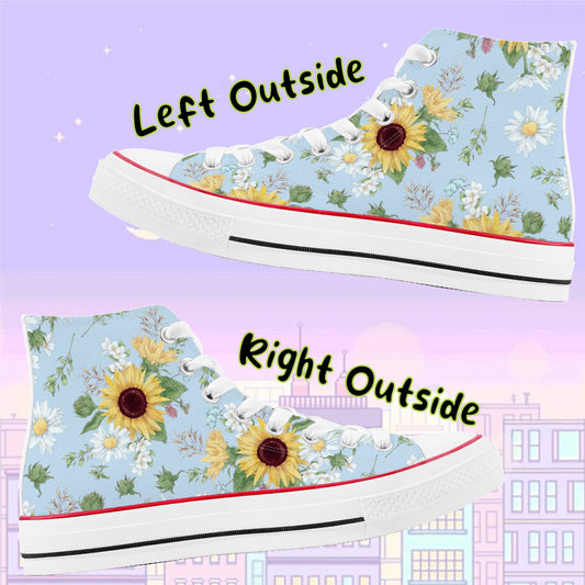 Sunflowers Womens Sizes Classic High Top Canvas Shoes