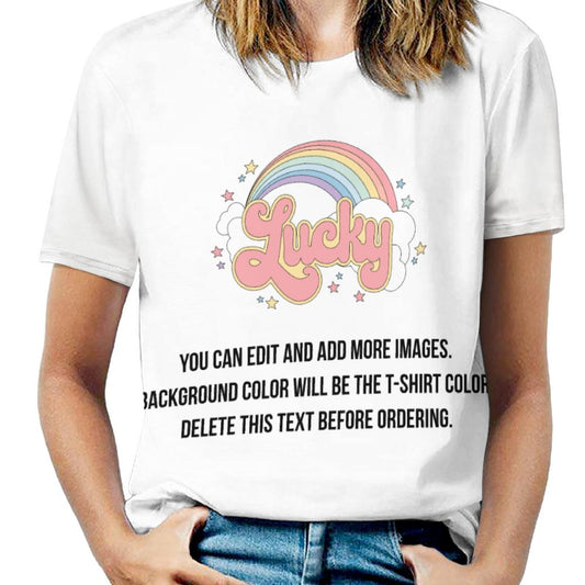 Cute Rainbow Lucky-Customize this Design Unisex T-Shirt-S to 6XL