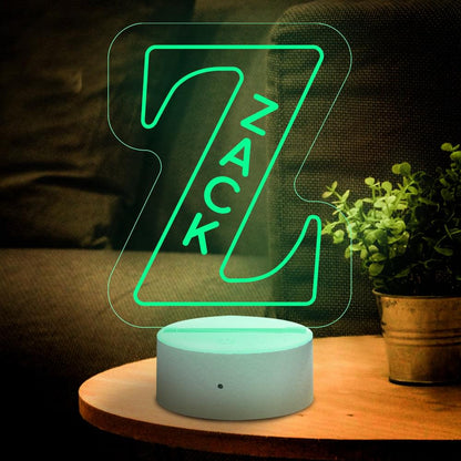 A-Z 26 Letters Acrylic Led Lamp Custom Name Night Light - HayGoodies - night light