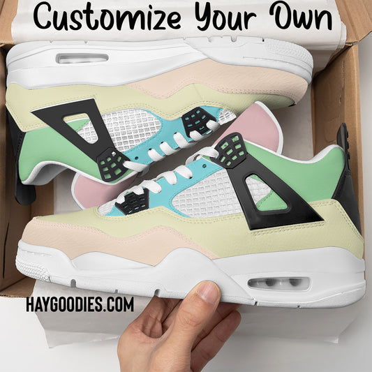 Personalise Your Own J4 Style Sneakers- Pastels Colors
