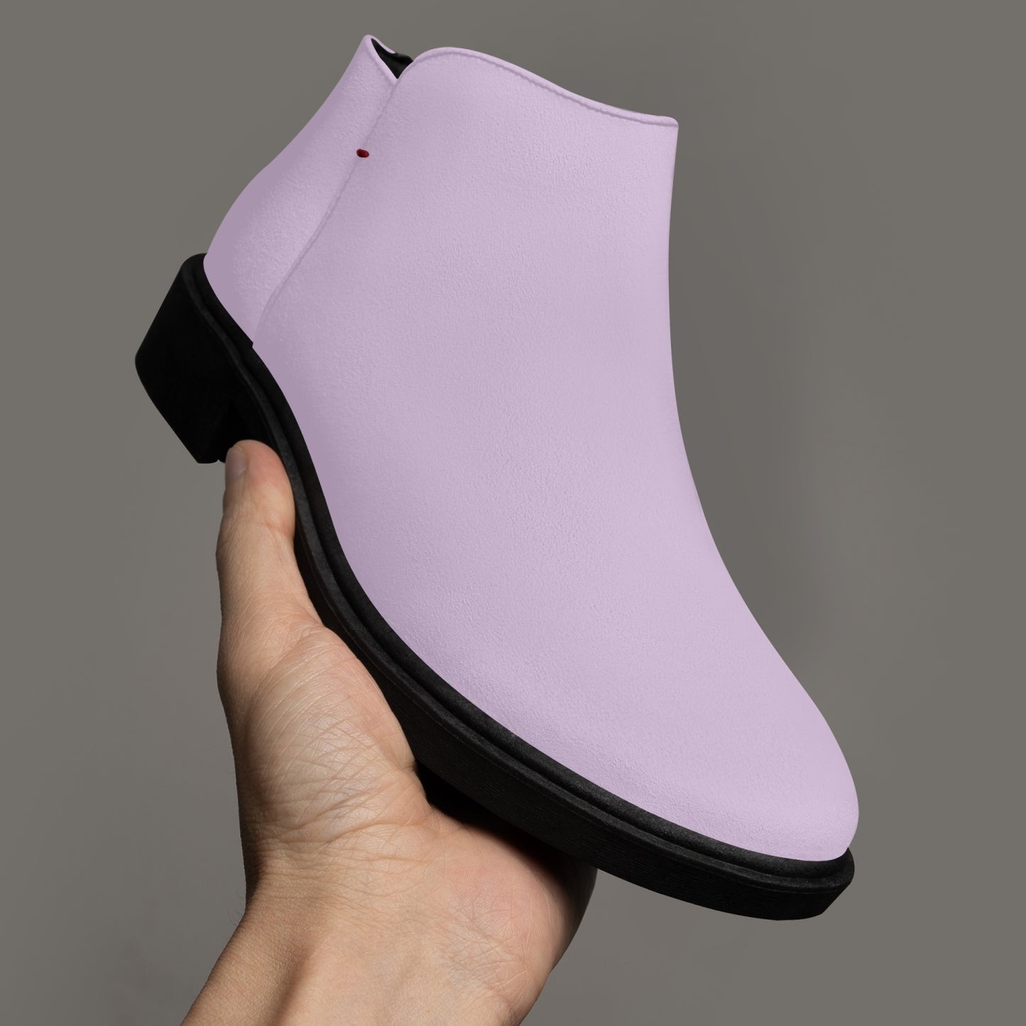 Pastel Lavender Zipper Unisex Suede Ankle Boots