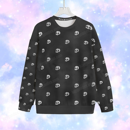 Black and Skulls Pattern Unisex Knitted Sweater- S to 7XL