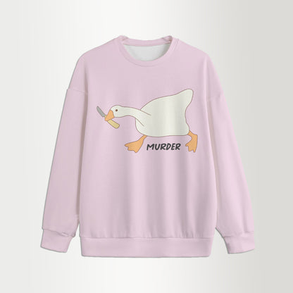 Murder Goose With Knife Meme Unisex Knitted Fleece Sweater