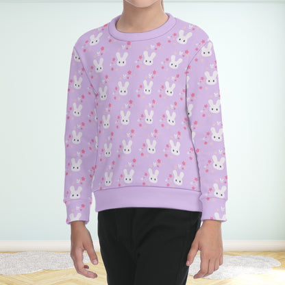 Kawaii Cute Rabbit and Stars Pattern Kids Sweater-4 Colors Available
