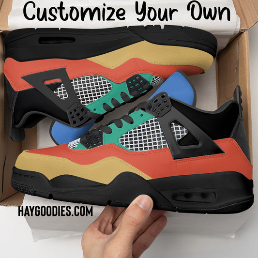 Customize Your Own J4 Style Sneakers-123 Mix Colors