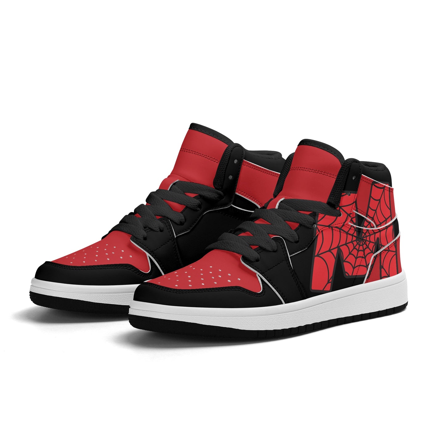 Personalized Kids SpiderMan Web Letters High Top Leather Sneakers