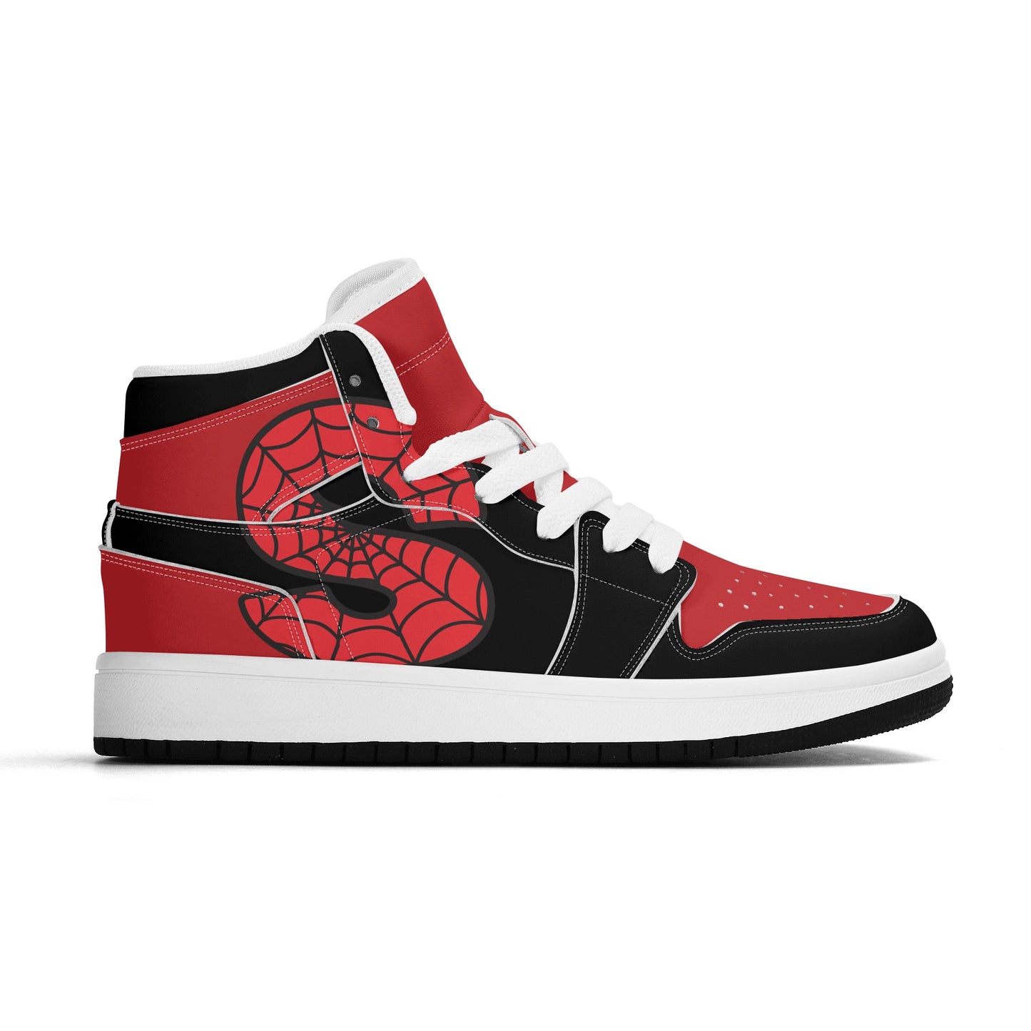 Personalized Kids SpiderMan Web Letters High Top Leather Sneakers