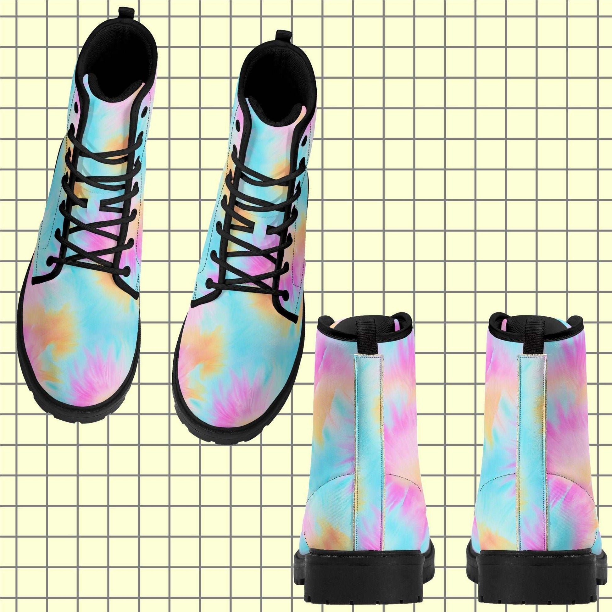 Colourful Tie-Dye Womens and Mens Sizes Leather Boots