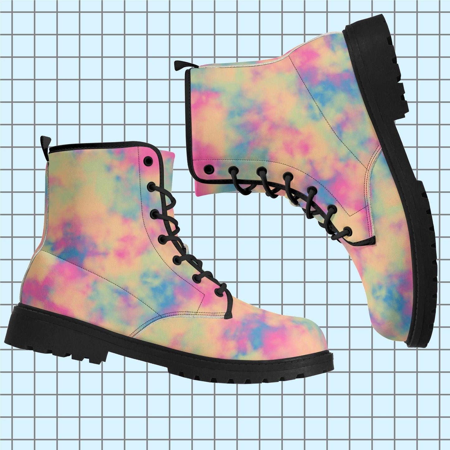 Colourful Tie-Dye Womens and Mens Sizes Leather Boots