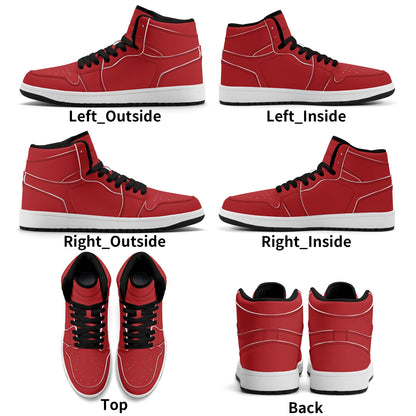 Deku Red Mens Sizes High Top Leather Sneakers