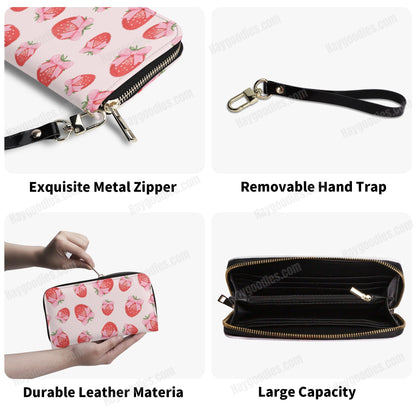 Cute Strawberry Kitsch Pattern PU Leather Wallet