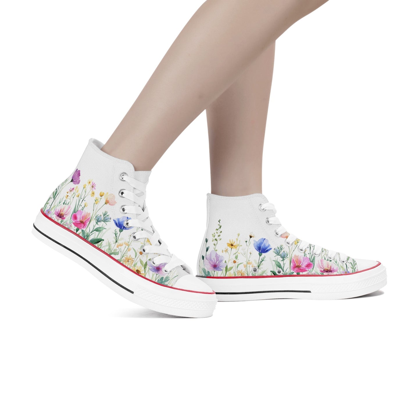 Spring Bloom High Top Canvas Shoes-Men and Women Sizes