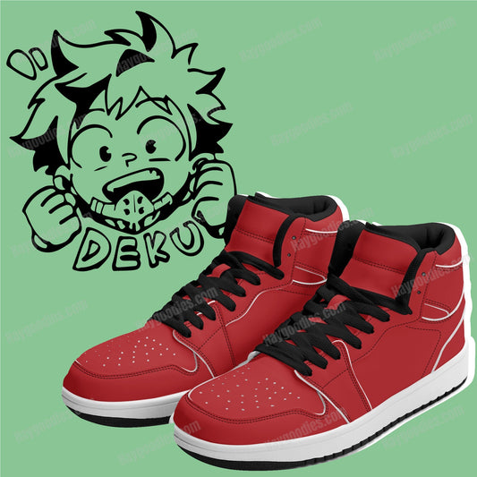 Deku Red Womens Sizes High Top Leather Sneakers