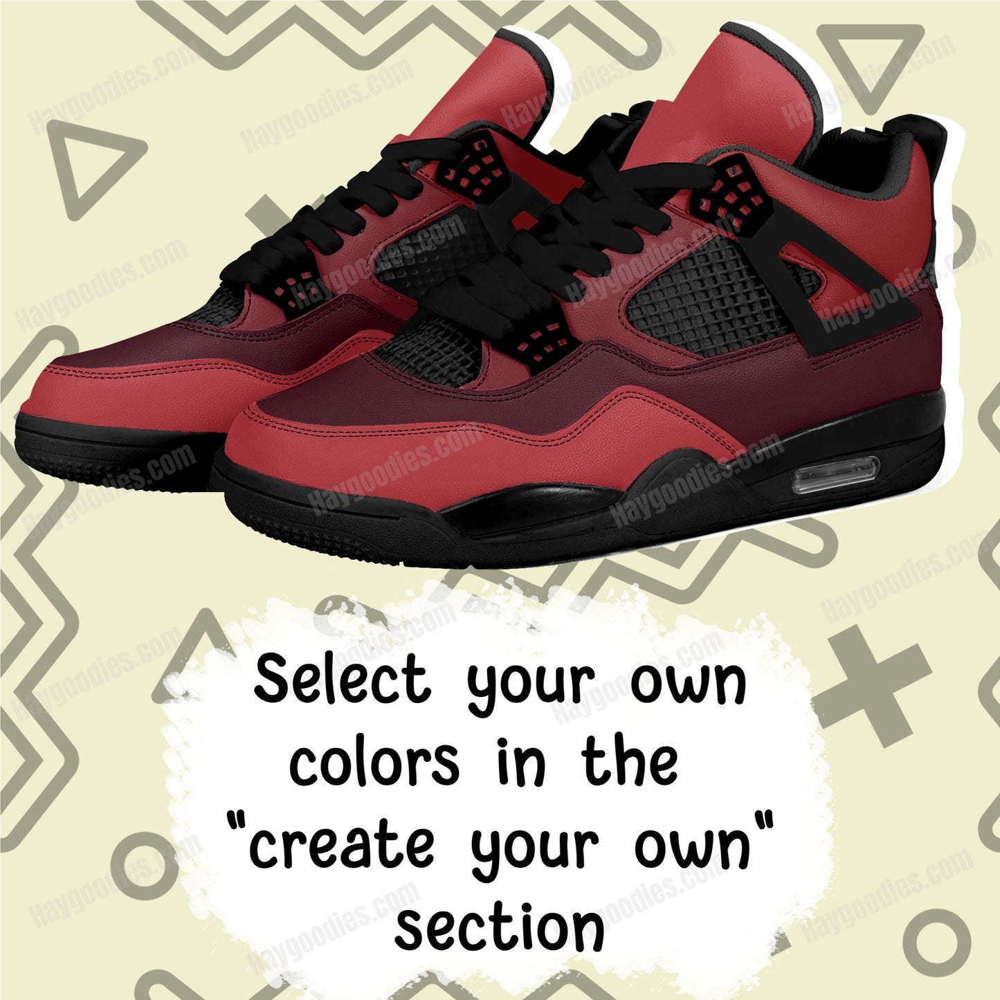 Red Color Mix Low Top Retro J4 Style Sneakers