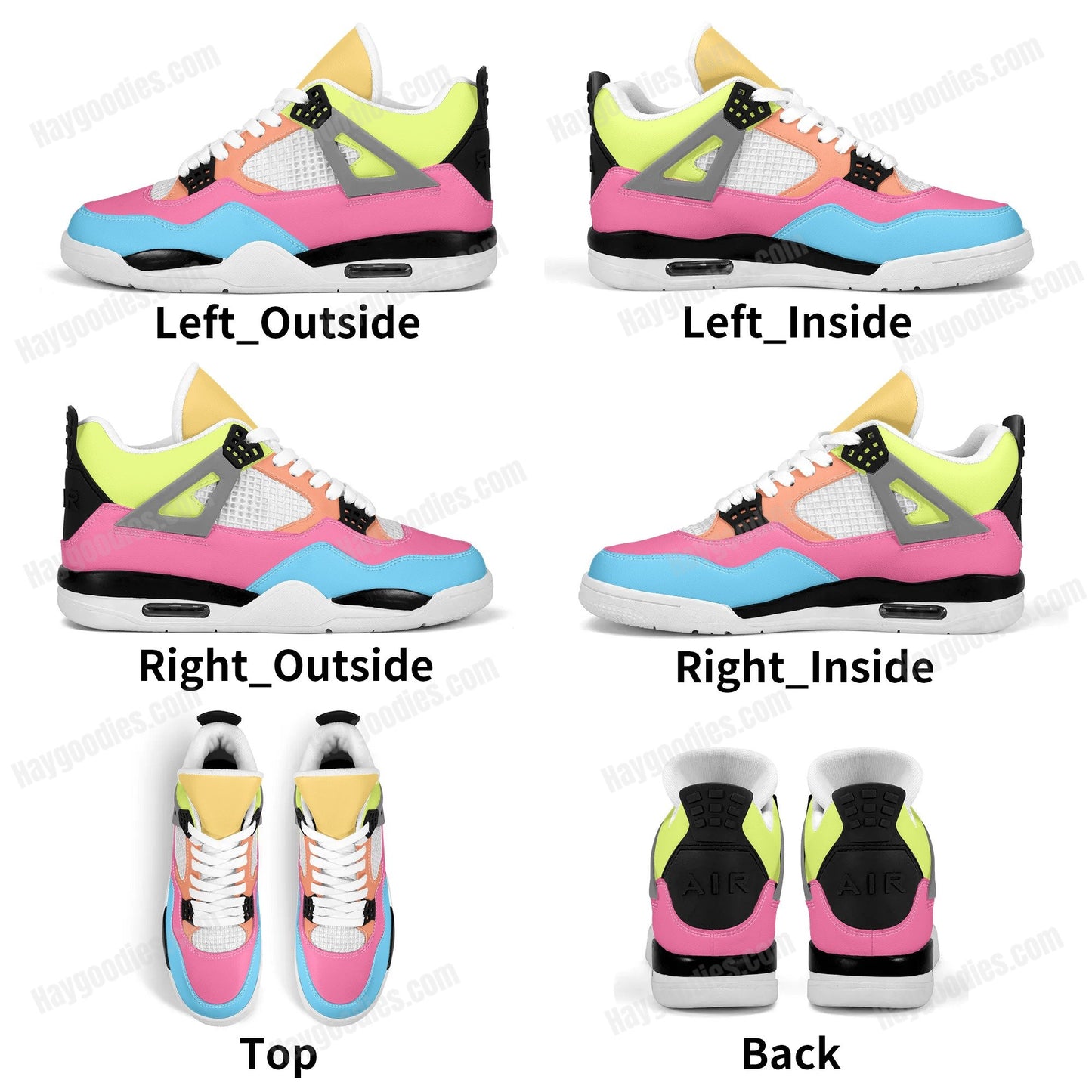 Cute Bright Retro Low Top J4 Style Sneakers
