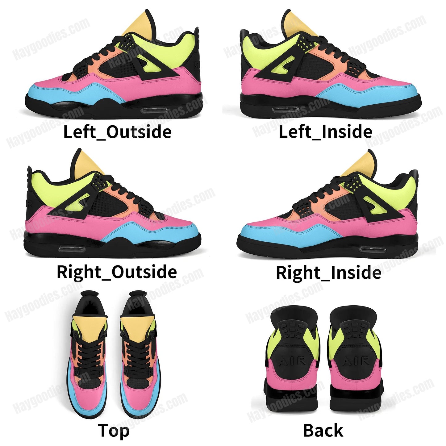 Cute Bright Retro Low Top J4 Style Sneakers