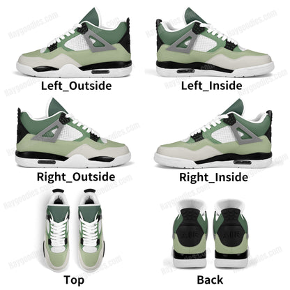 Green Tea Color Mix Retro Low Top J4 Style Sneakers