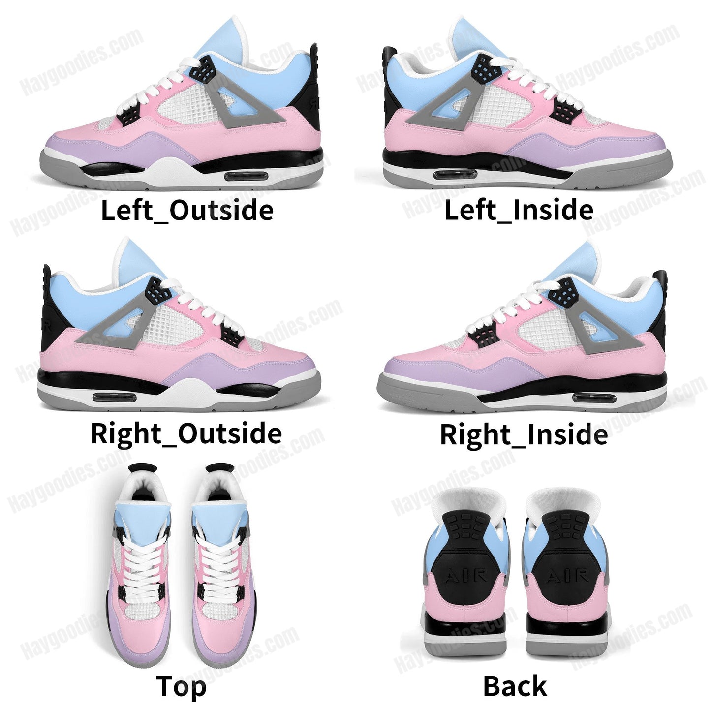 Cute Pastel Color Mix Retro Low Top J4 Style Sneakers