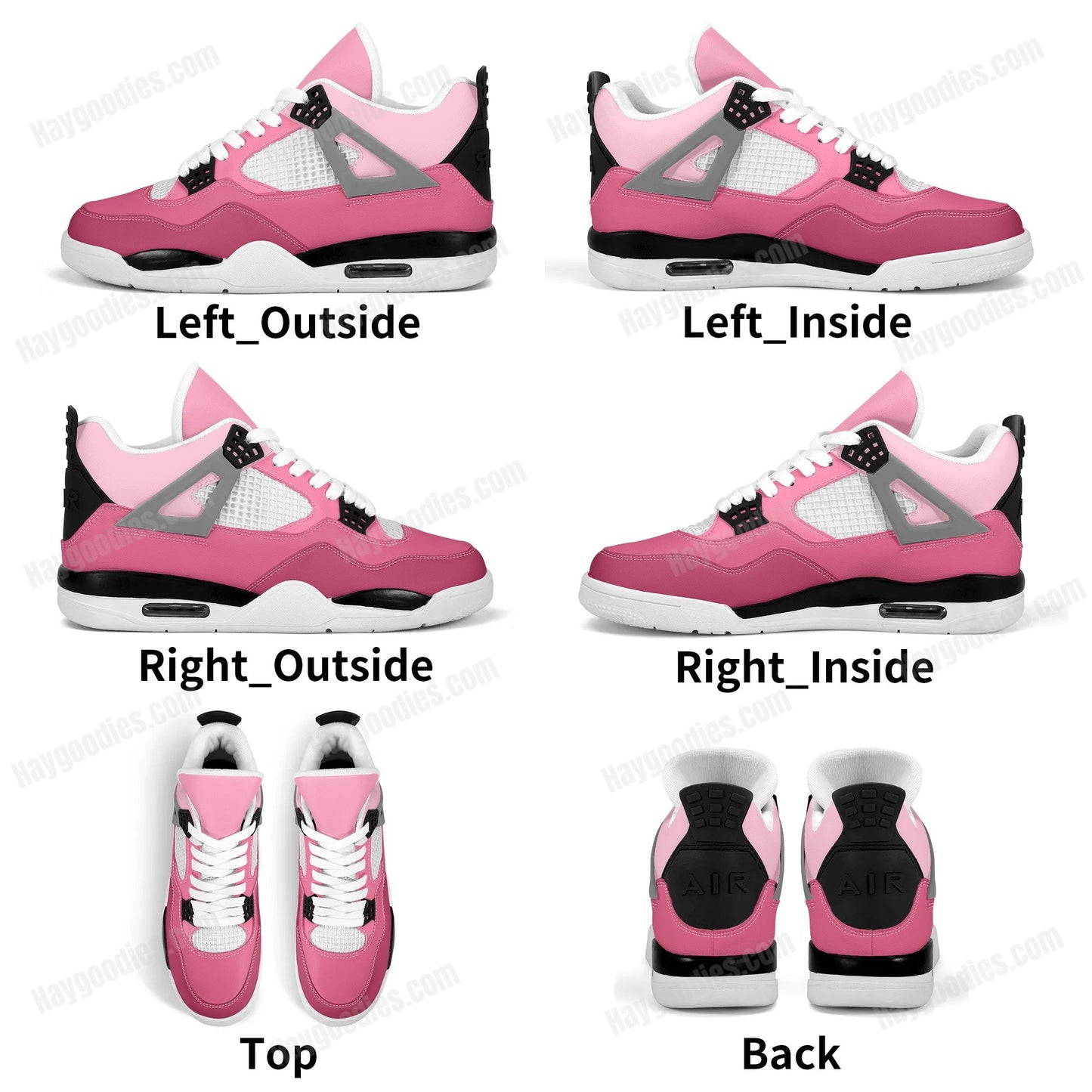 Pink Mix Colors Retro Low Top J4 Style Sneakers