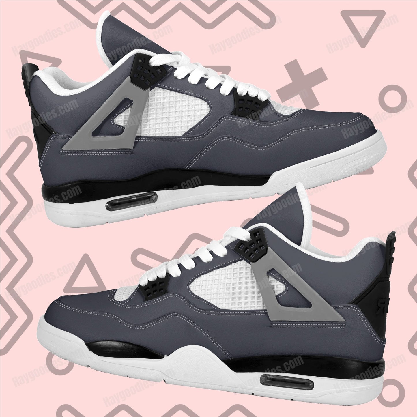 Dark Grey Color Retro Low Top J4 Style Sneakers