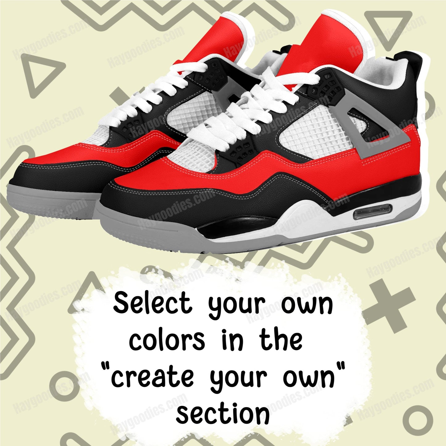 Red Color Retro Low Top J4 Style Sneakers