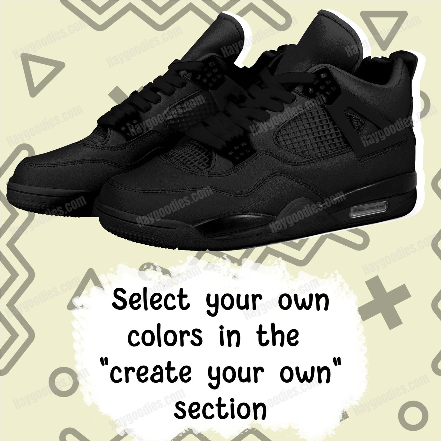 Black Color Retro Low Top J4 Style Sneakers