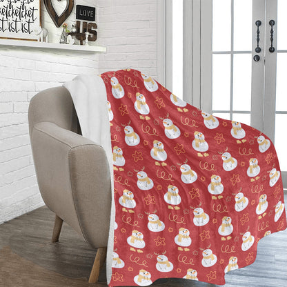 Cute Christmas Snowman Ultra Soft Micro Fleece Blanket