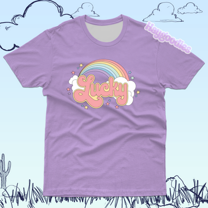 Cute Rainbow Lucky-Customize this Design Unisex T-Shirt-S to 6XL