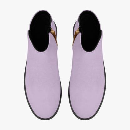 Pastel Lavender Zipper Unisex Suede Ankle Boots