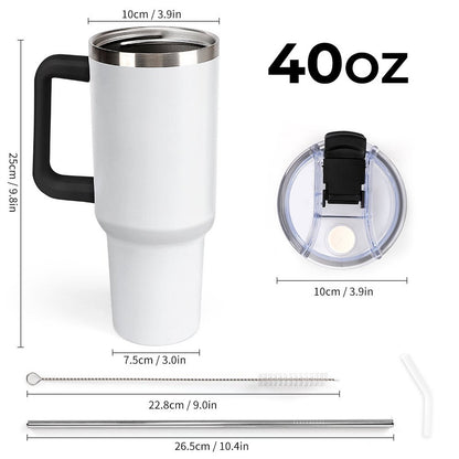 Personalize Your Own 40oz Insulated Tumbler with Handle and Straw