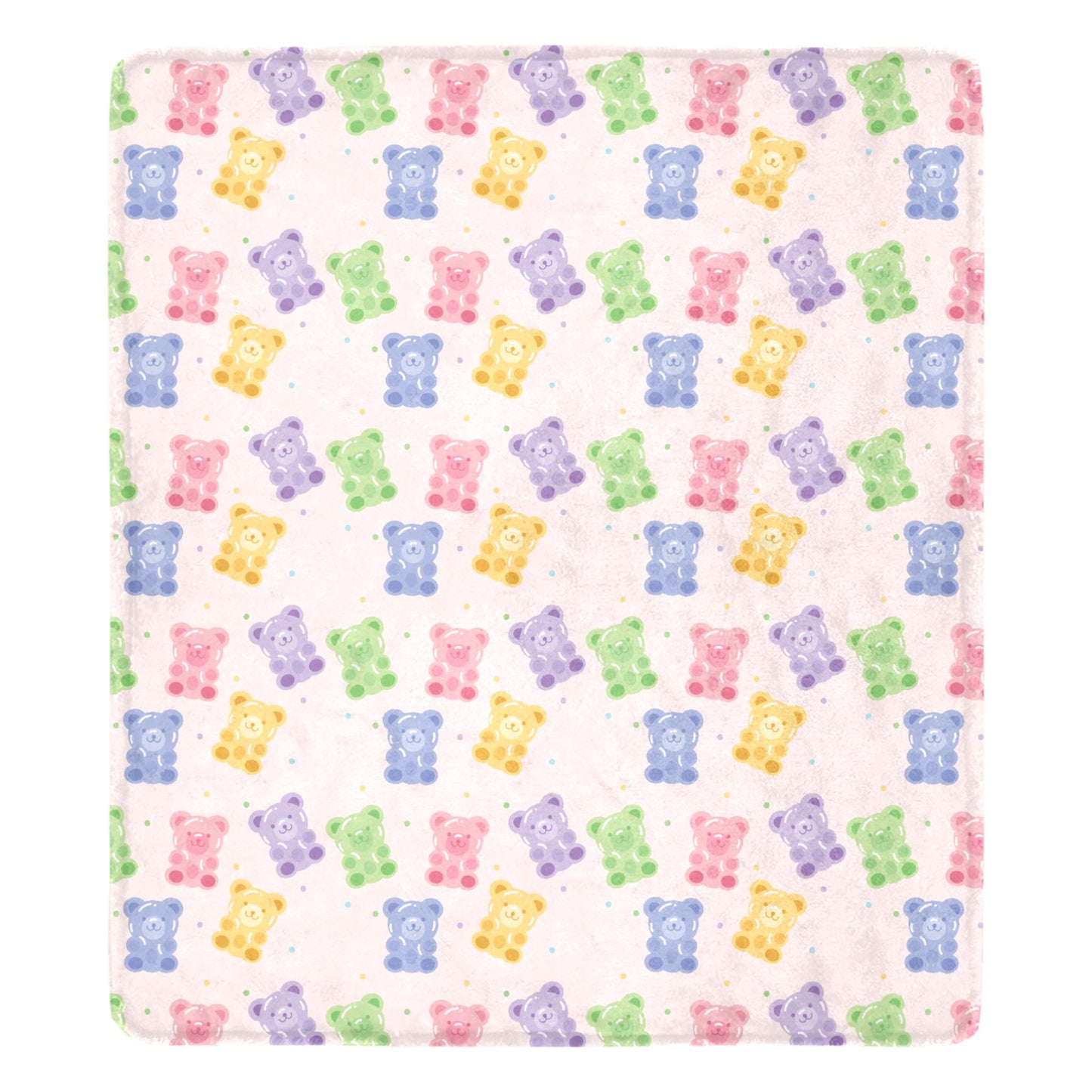 Cute Gummy Pastel Bears Ultra Soft Micro Fleece Blanket-Various Colors
