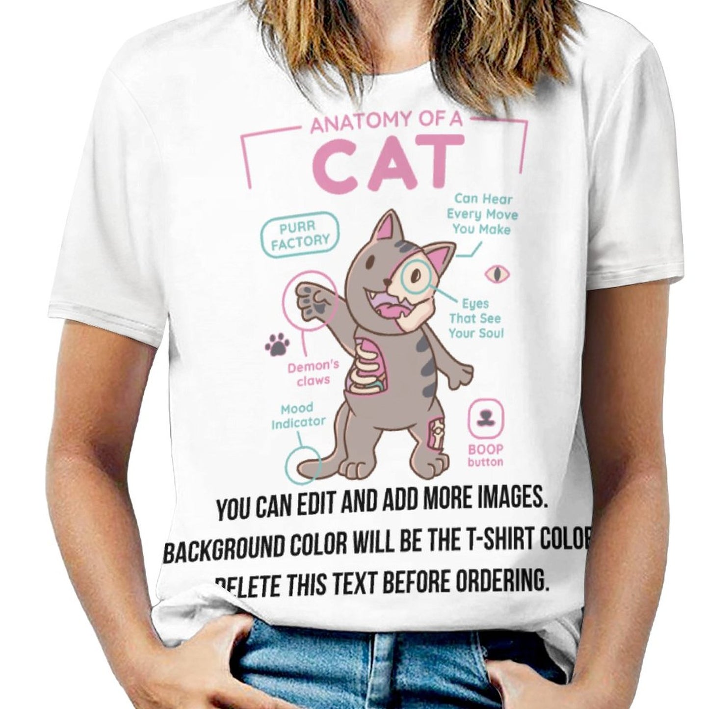 Anatomy of Cat-Customize this Design T-Shirt-S to 6XL
