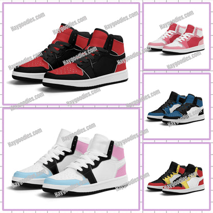 Customize Your Own Kids High-Top PU Leather Sneakers