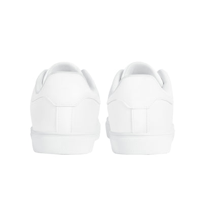 Create Your Own - Low Top Synthetic Leather Sneakers - White