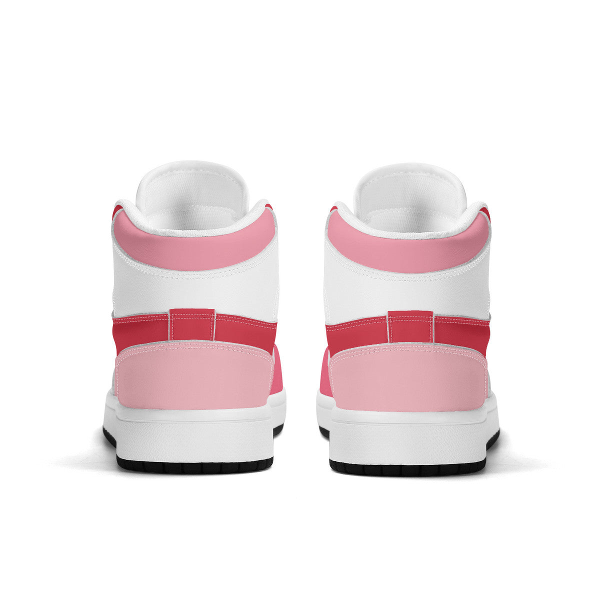 Customize Your Own Kids High-Top PU Leather Sneakers-Pinks