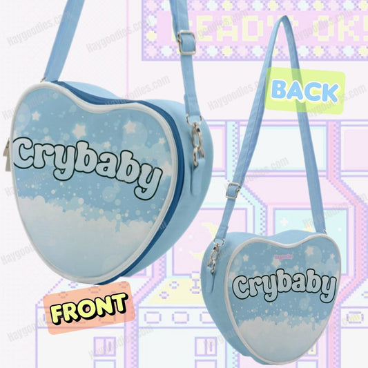 Crybaby Heart Shaped Shoulder Bag-Blue