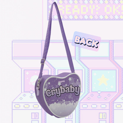 Crybaby Heart Shaped Shoulder Bag-Purple