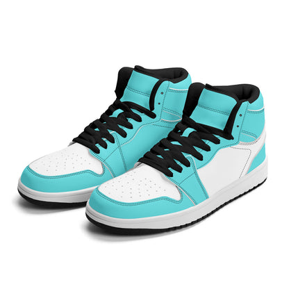 Design Your Own Unisex PU Leather High Top Sneakers- Black or White Version