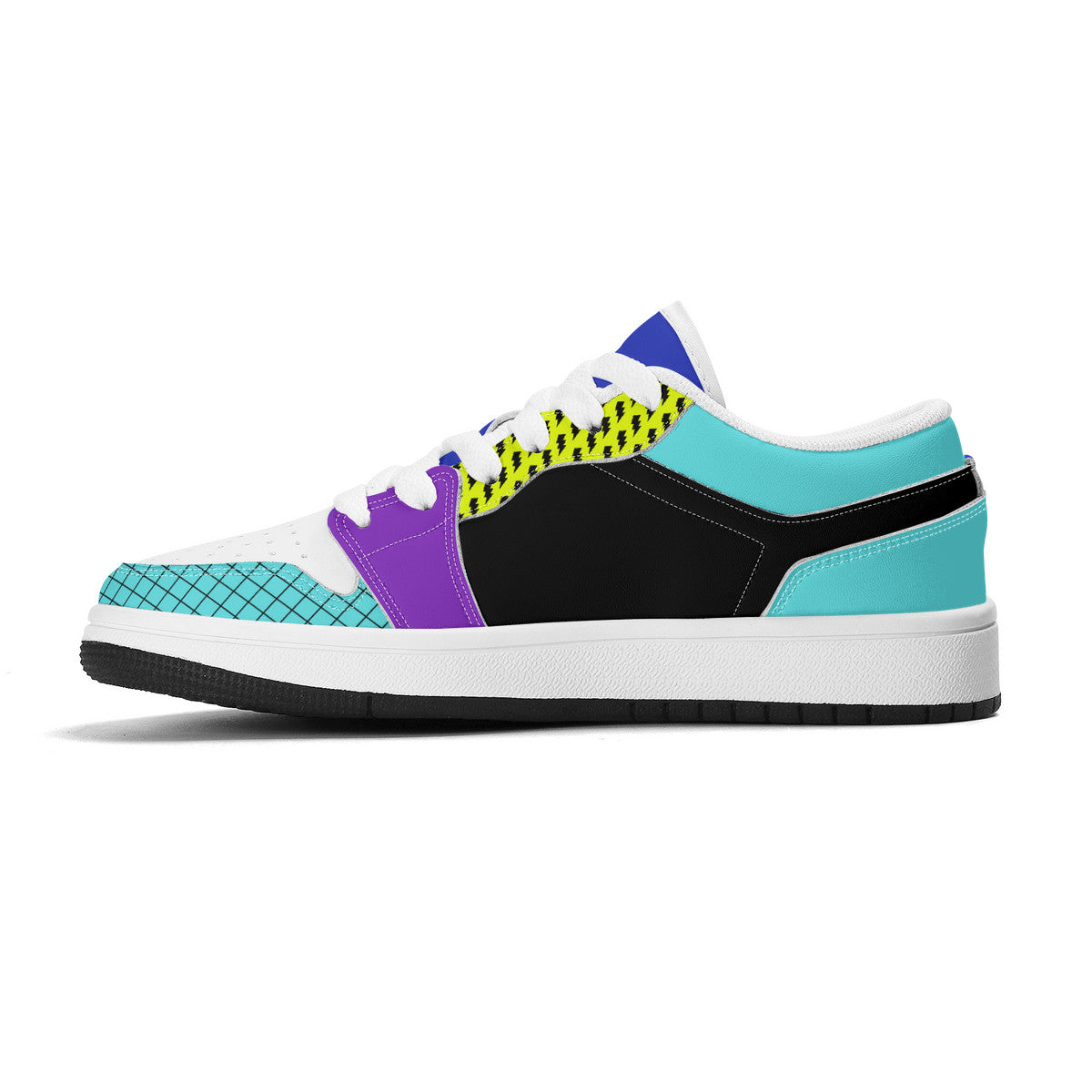 Personalize Your Own Kids Low-Top PU Leather Sneakers-Retro Neons