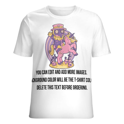 Cute Plague Doctor on his Unicorn-Customize this Design T-Shirt-S to 6XL