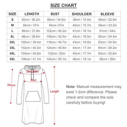 Design Your Own 230gsm Long Sleeve Hoodie Dress-S to 5XL