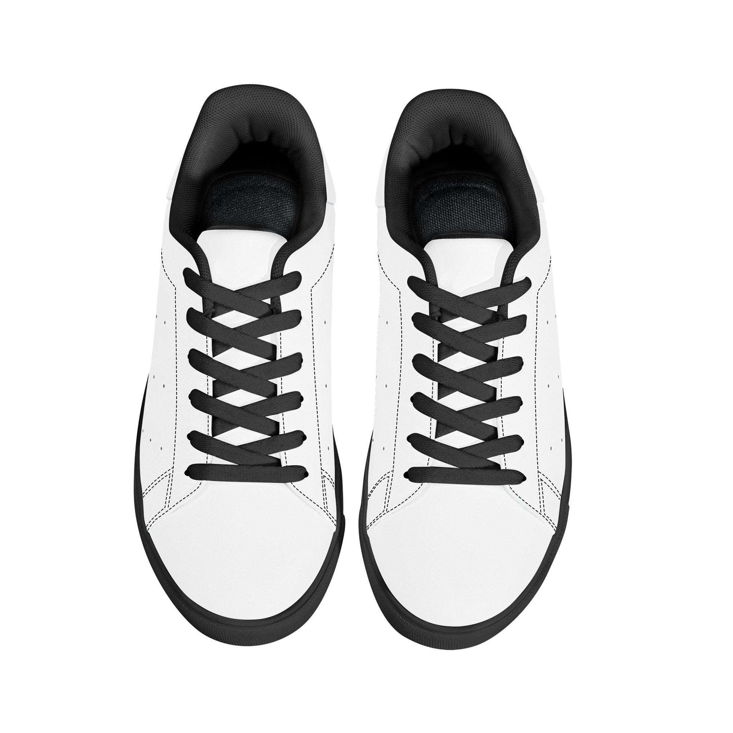 Create Your Own - Low Top Synthetic Leather Sneakers - Black - HayGoodies