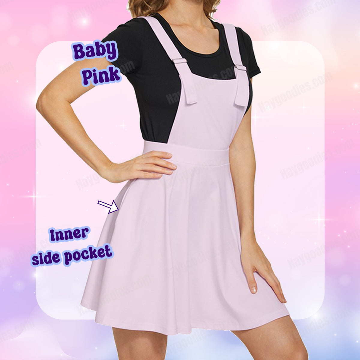 Baby Pink Overalls Dress-XS to 5XL