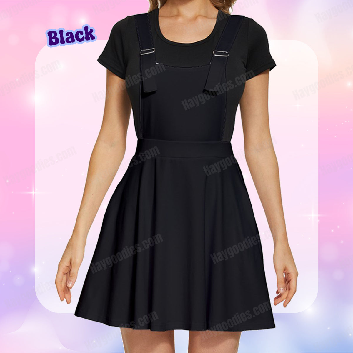 Black Overalls Dress-XS to 5XL