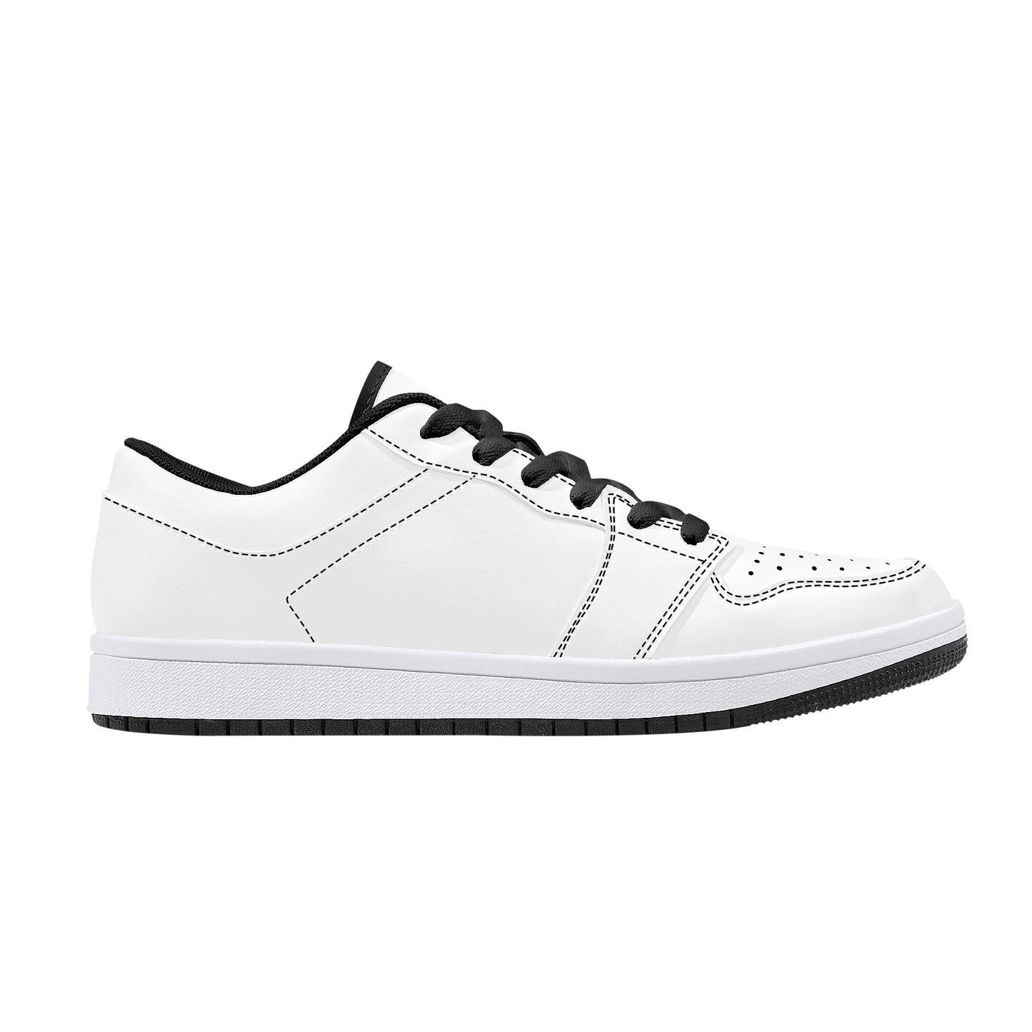 Create Your Own - Low Top Synthetic Leather Sneakers - Black