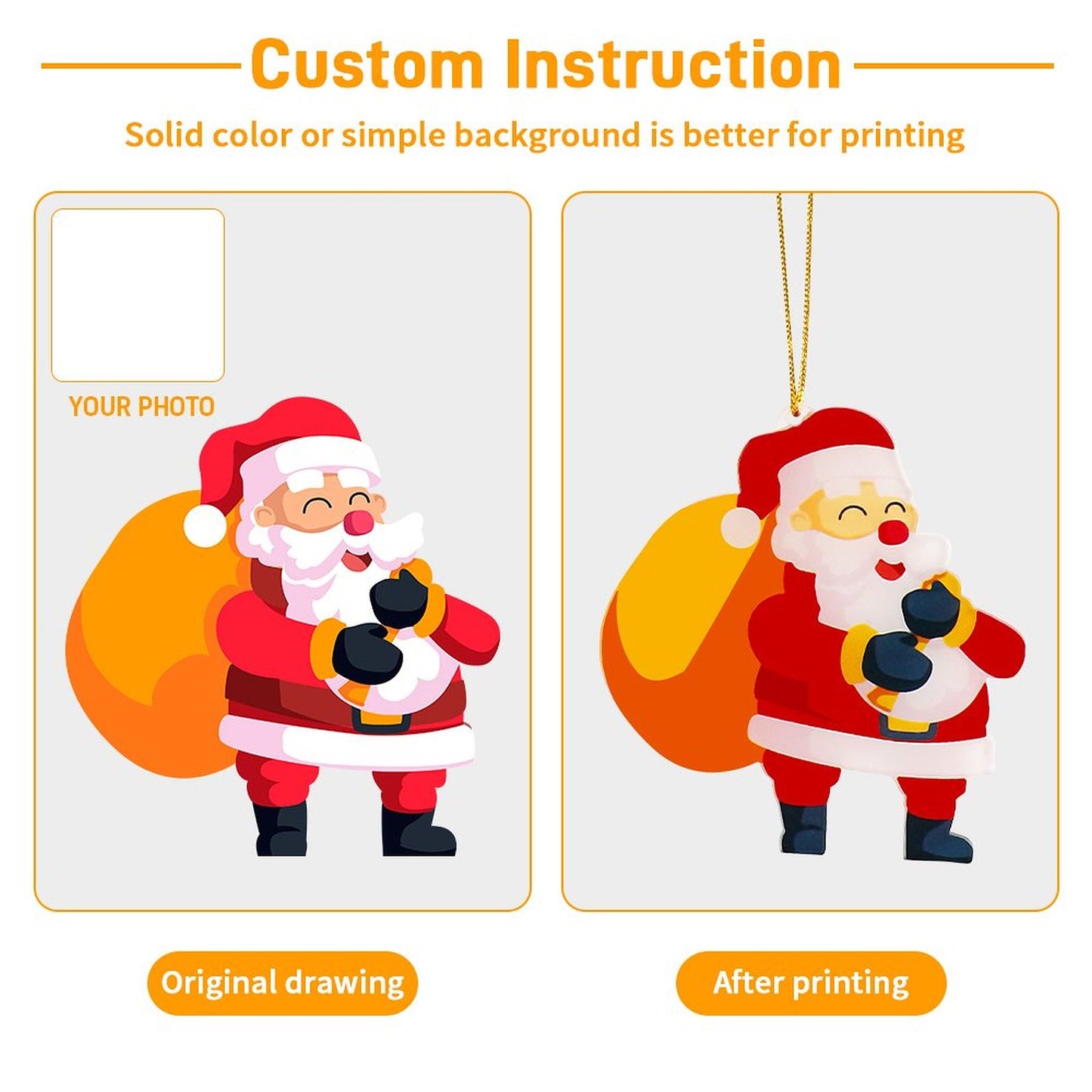 Create Your Own Acrylic Christmas Ornament (Different Images)- Set of 3 or 5