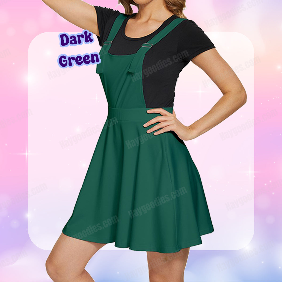 Dark Green Overalls Dress-XS to 5XL