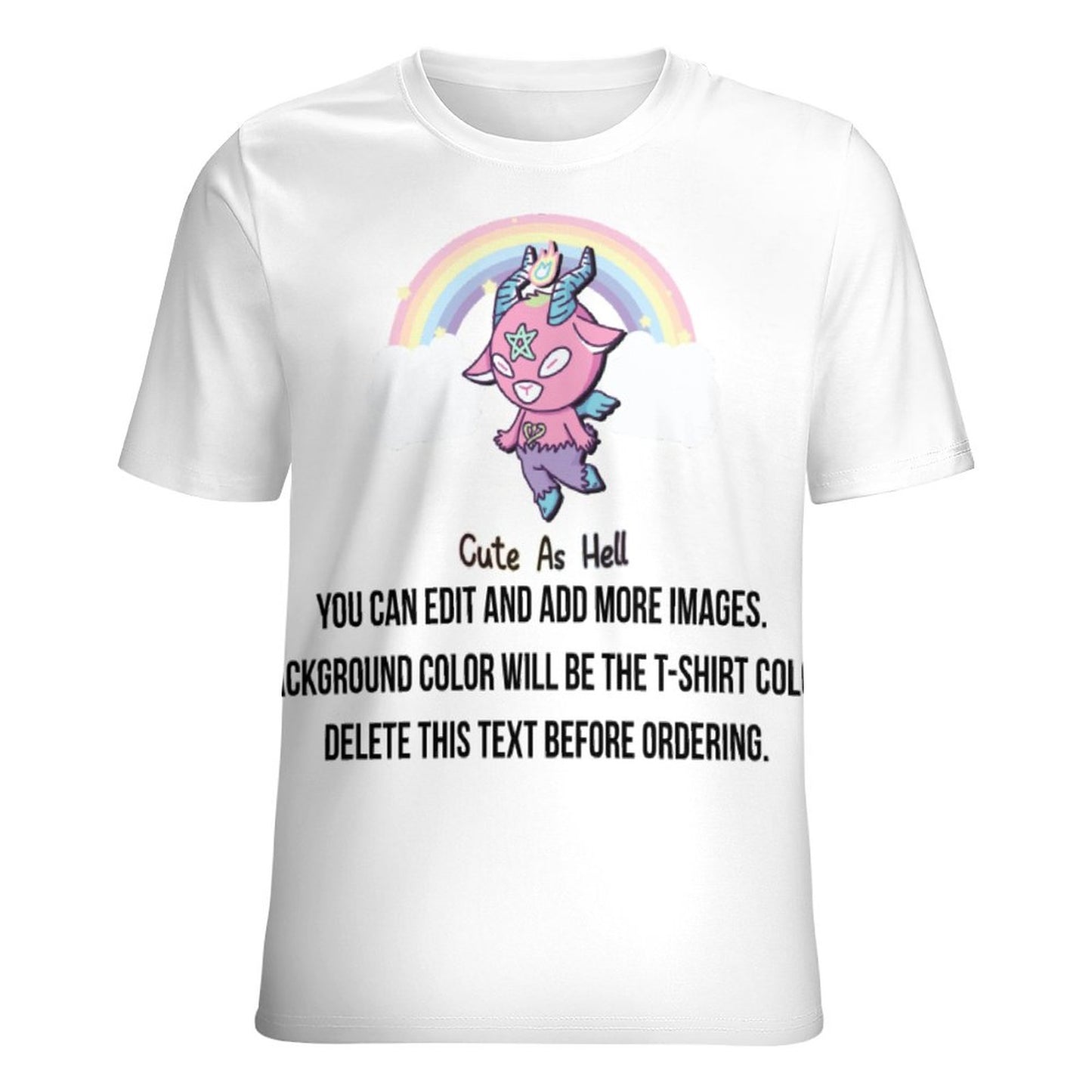 Cute As Hell Baphomet-Customize this Design T-Shirt-S to 6XL