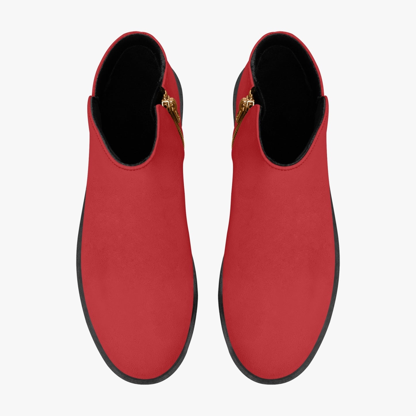 Red Zipper Unisex Suede Ankle Boots