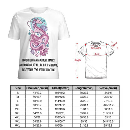 Kawaii Floral Dragon-Customize this Design Unisex T-Shirt-S to 6XL